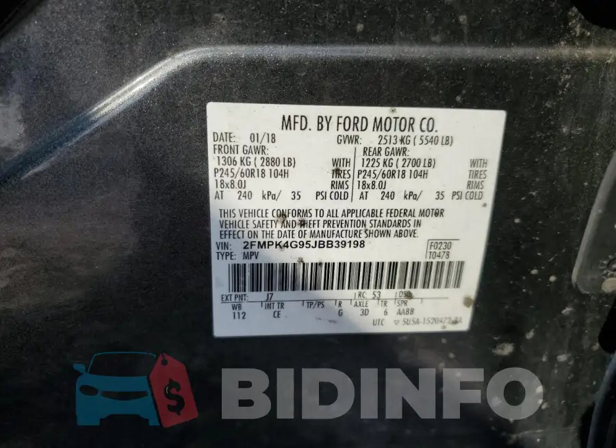 2FMPK4G95JBB39198 Photo# 13