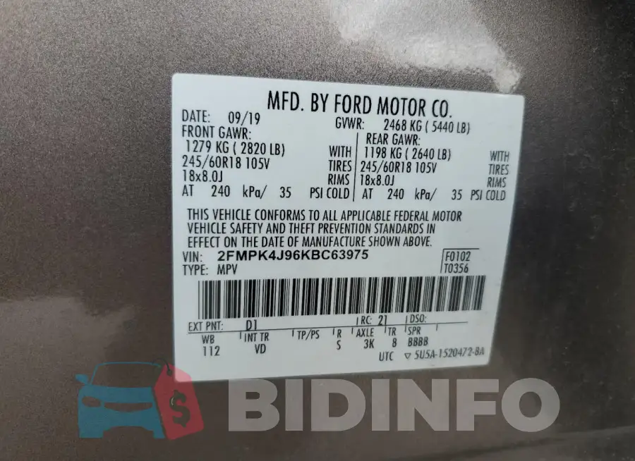 2FMPK4J96KBC63975 Photo# 14
