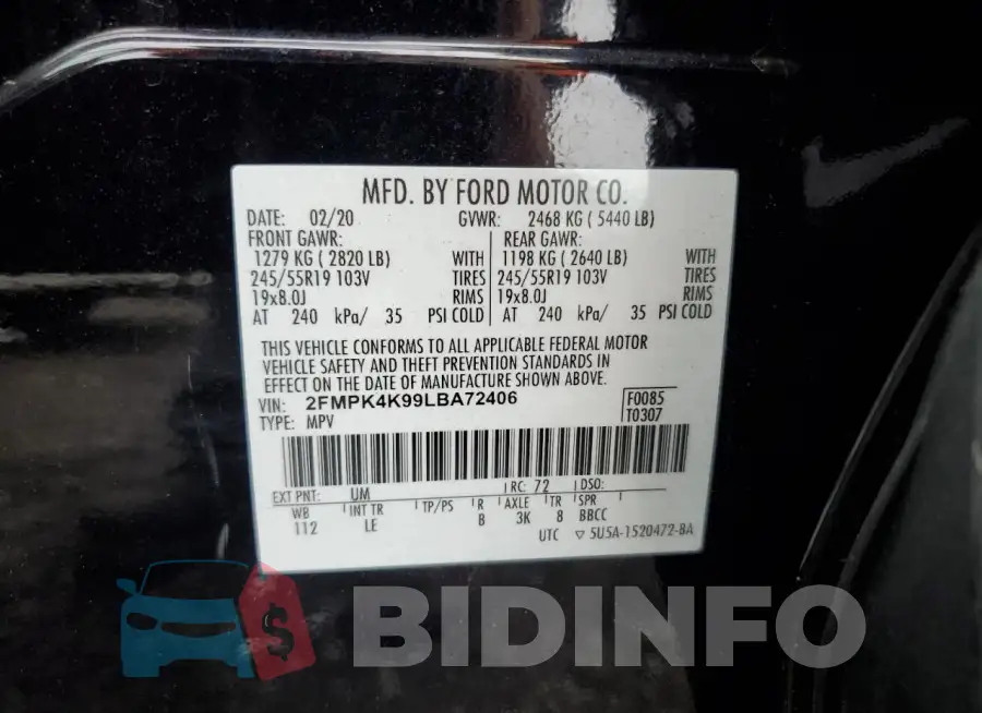 2FMPK4K99LBA72406 Photo# 13