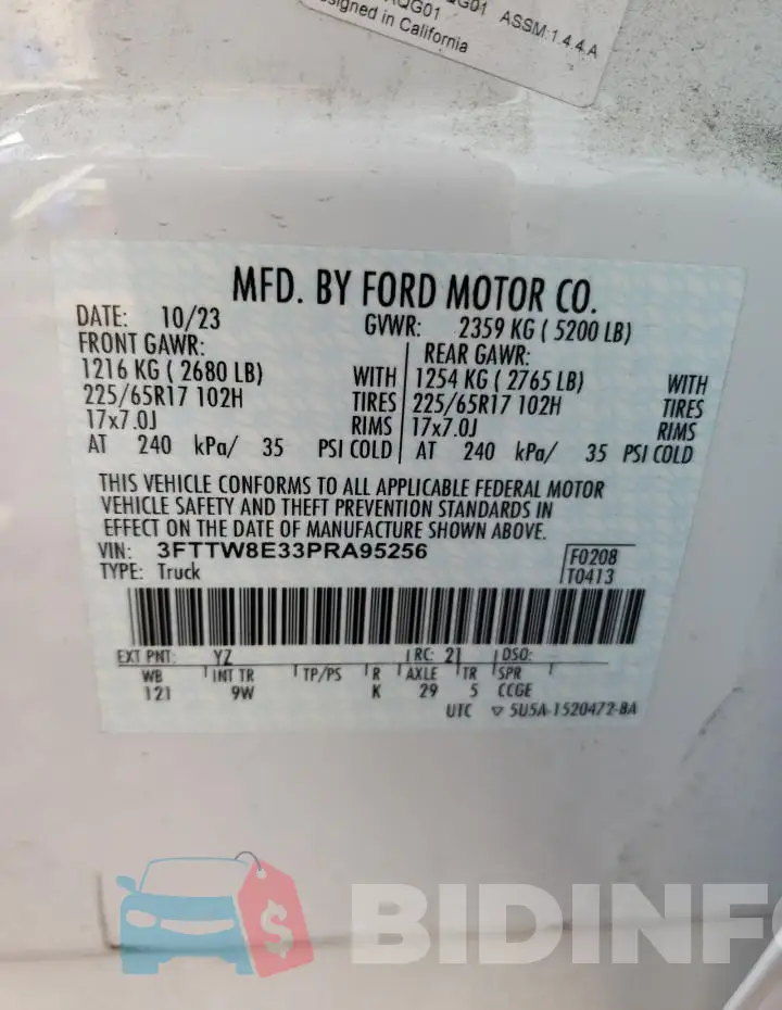 3FTTW8E33PRA95256 Photo# 13