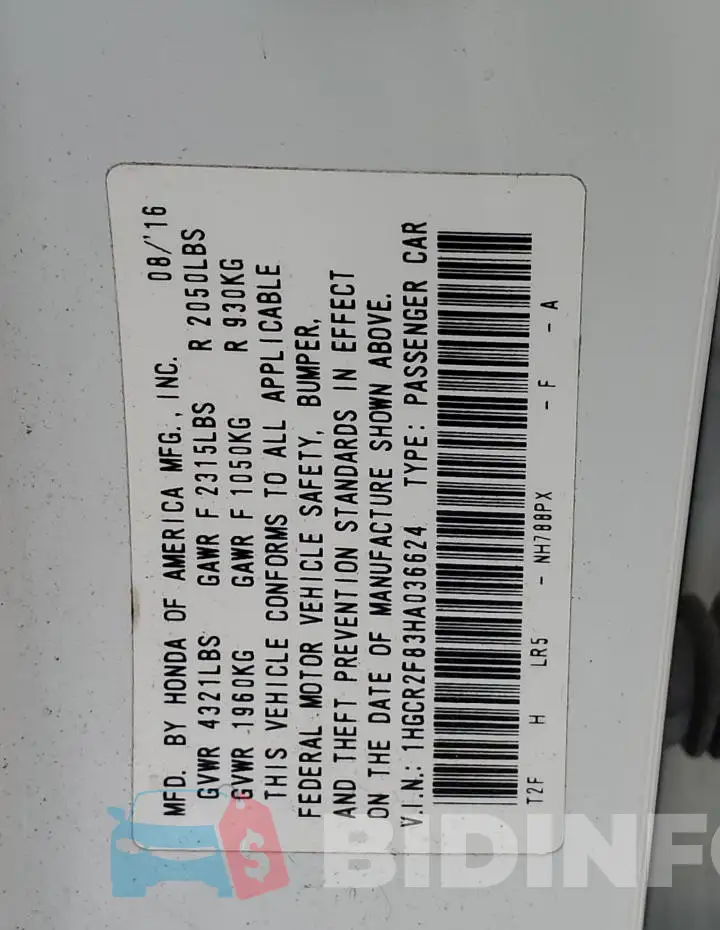 1HGCR2F83HA036624 Photo# 12