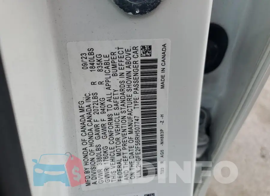 2HGFE2F56RH507747 Photo# 12