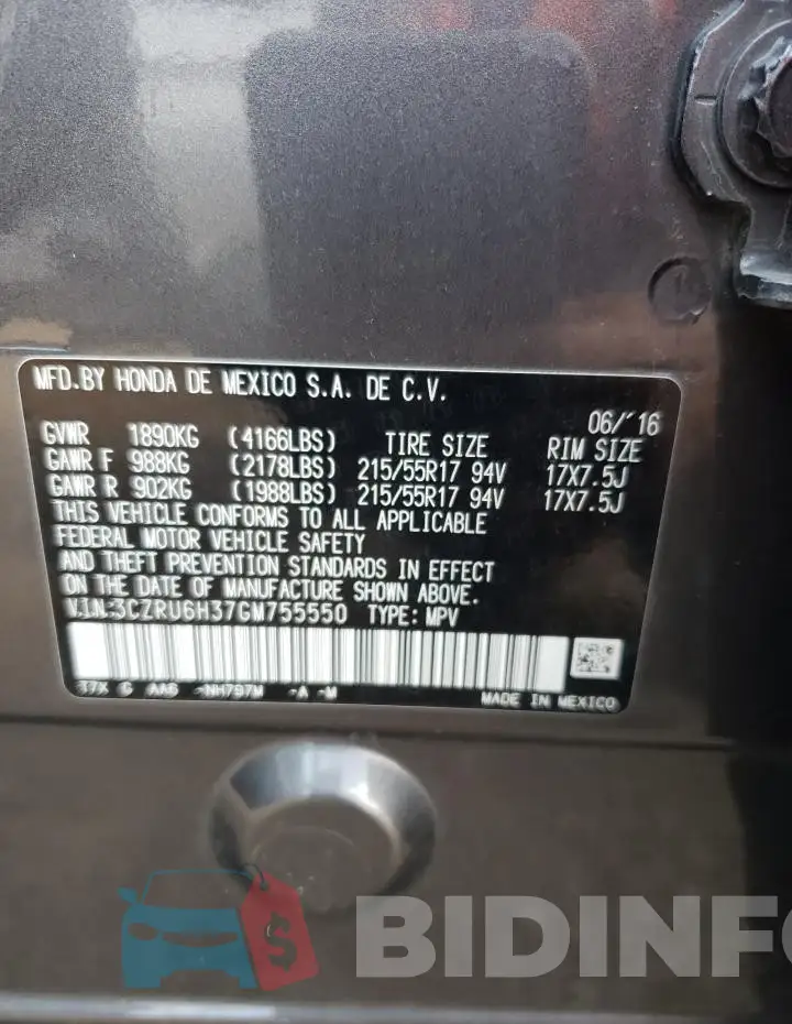 3CZRU6H37GM755550 Photo# 12
