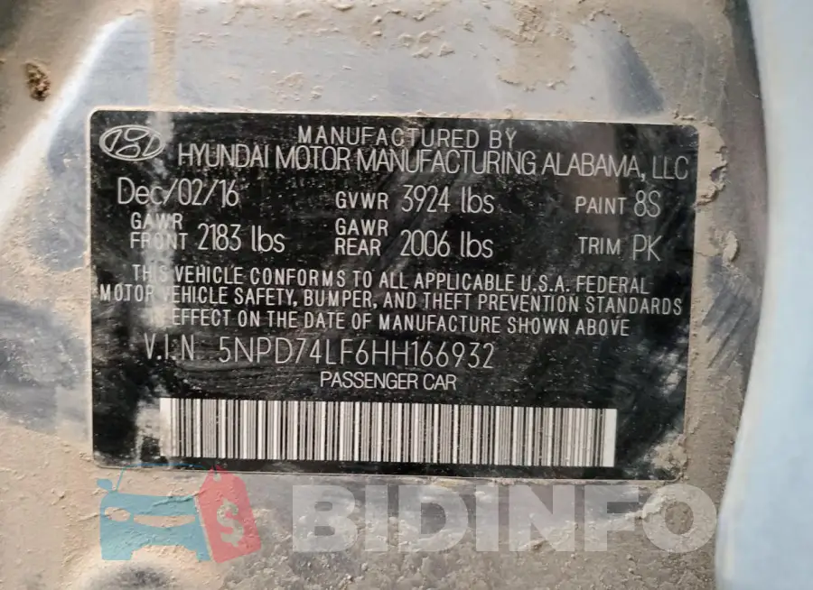 5NPD74LF6HH166932 Photo# 13