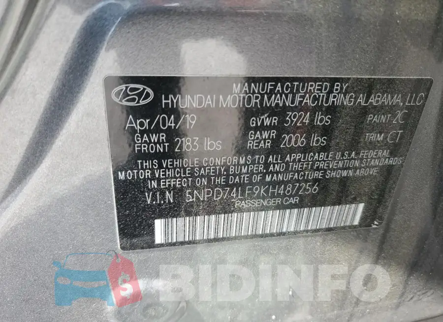 5NPD74LF9KH487256 Photo# 13