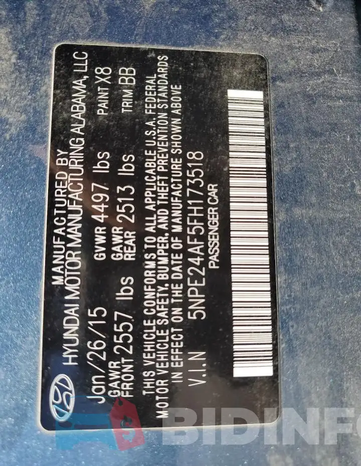 5NPE24AF5FH173518 Photo# 12