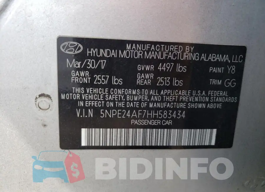 5NPE24AF7HH583434 Photo# 12
