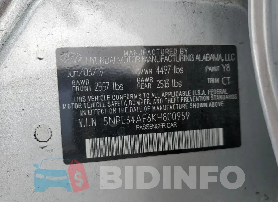 5NPE34AF6KH800959 Photo# 12