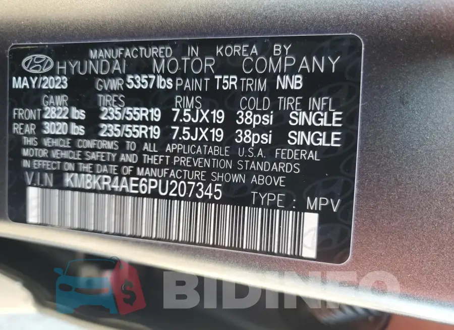 KM8KR4AE6PU207345 Photo# 14