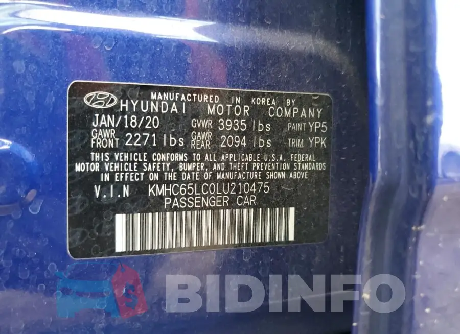 KMHC65LC0LU210475 Photo# 13
