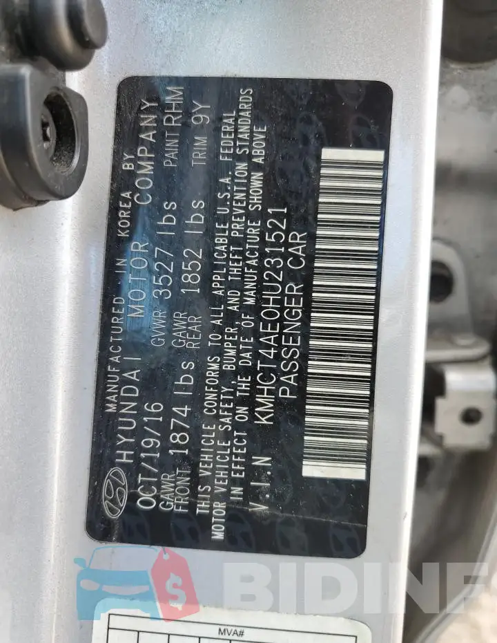 KMHCT4AE0HU231521 Photo# 12