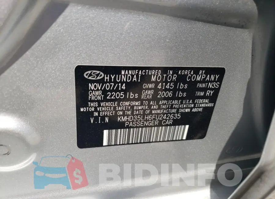 KMHD35LH6FU242635 Photo# 12