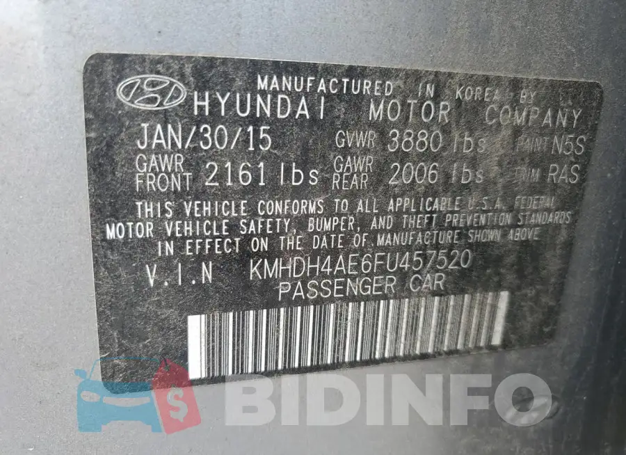 KMHDH4AE6FU457520 Photo# 12