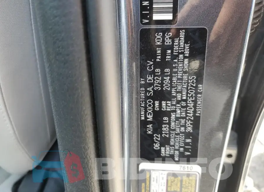 3KPF24AD4PE507255 Photo# 13