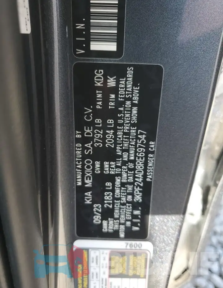 3KPF24AD8RE697547 Photo# 12