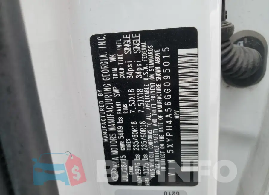 5XYPH4A56GG095015 Photo# 13