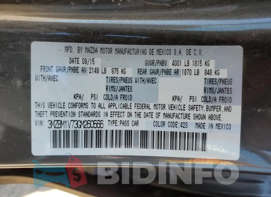 3MZBM1V73GM260566 Photo# 12