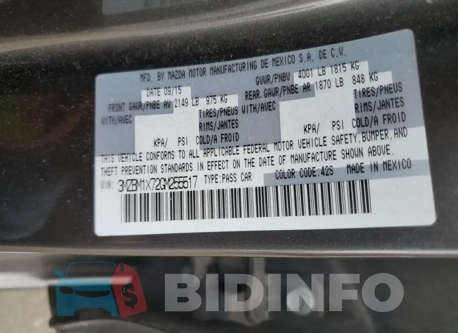 3MZBM1X72GM255517 Photo# 13