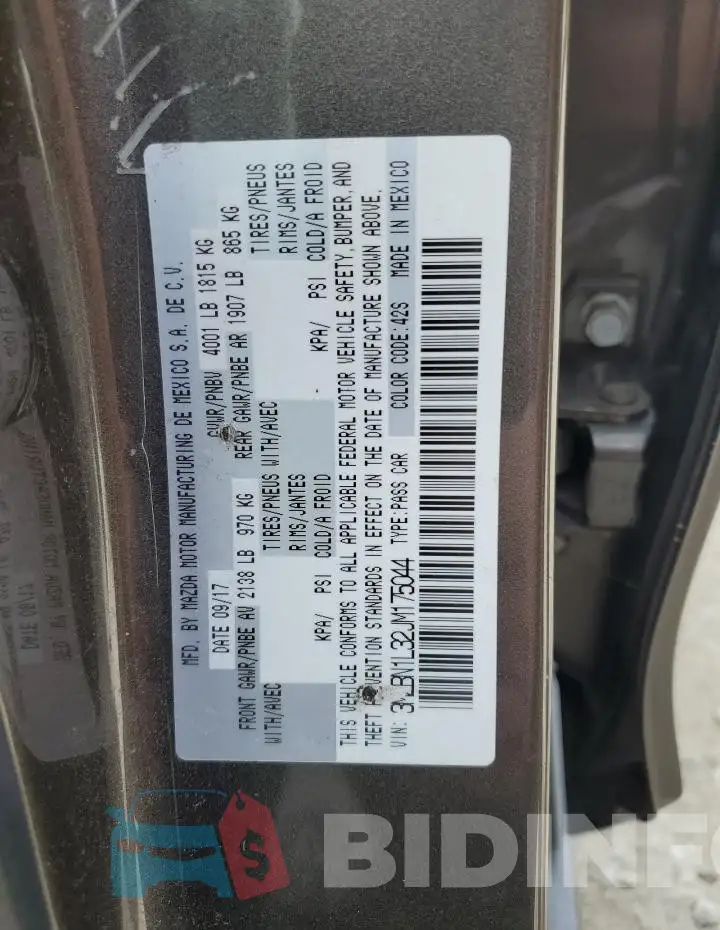 3MZBN1L32JM175044 Photo# 13
