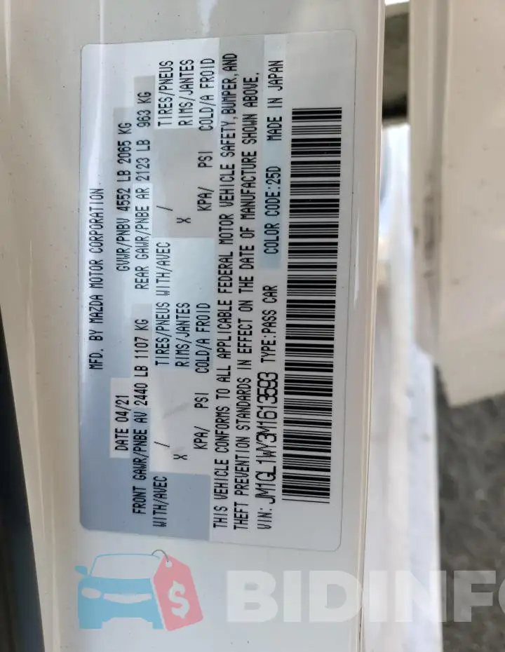 JM1GL1WY3M1613593 Photo# 13
