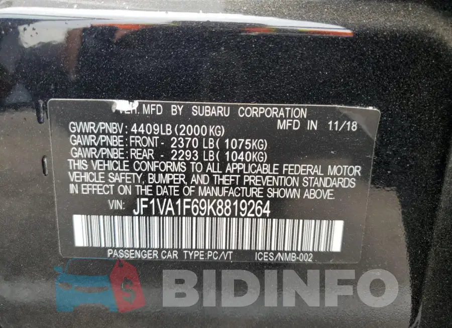 JF1VA1F69K8819264 Photo# 12