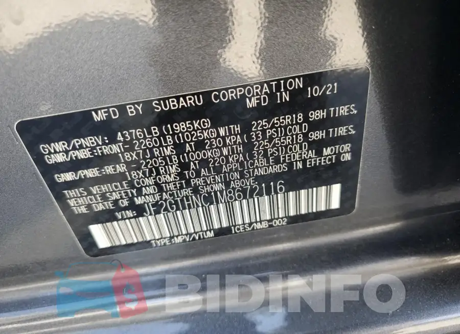 JF2GTHNC1M8672116 Photo# 13