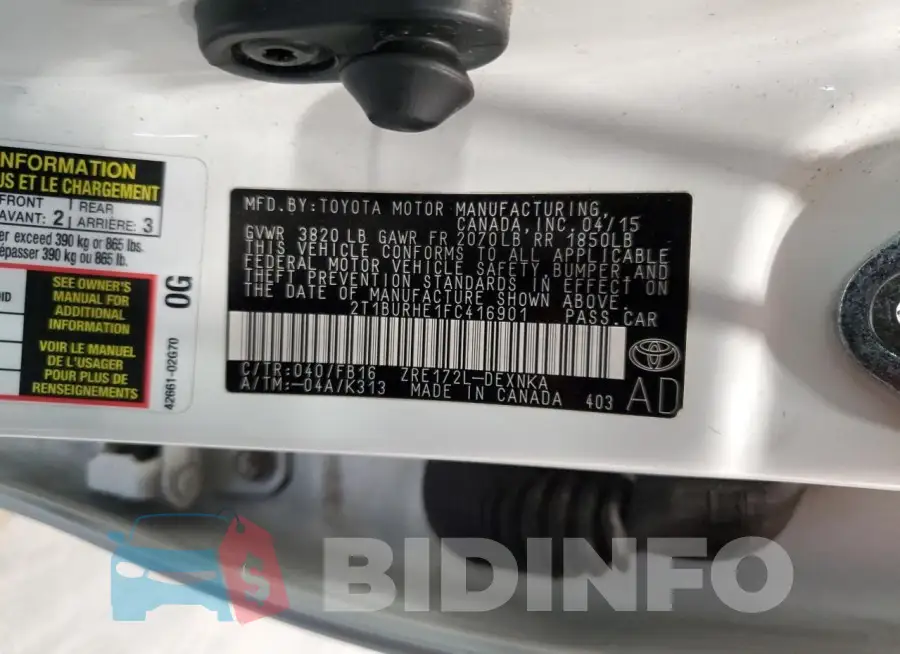 2T1BURHE1FC416901 Photo# 12