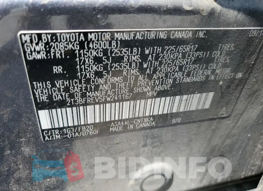 2T3BFREV5FW241167 Photo# 13