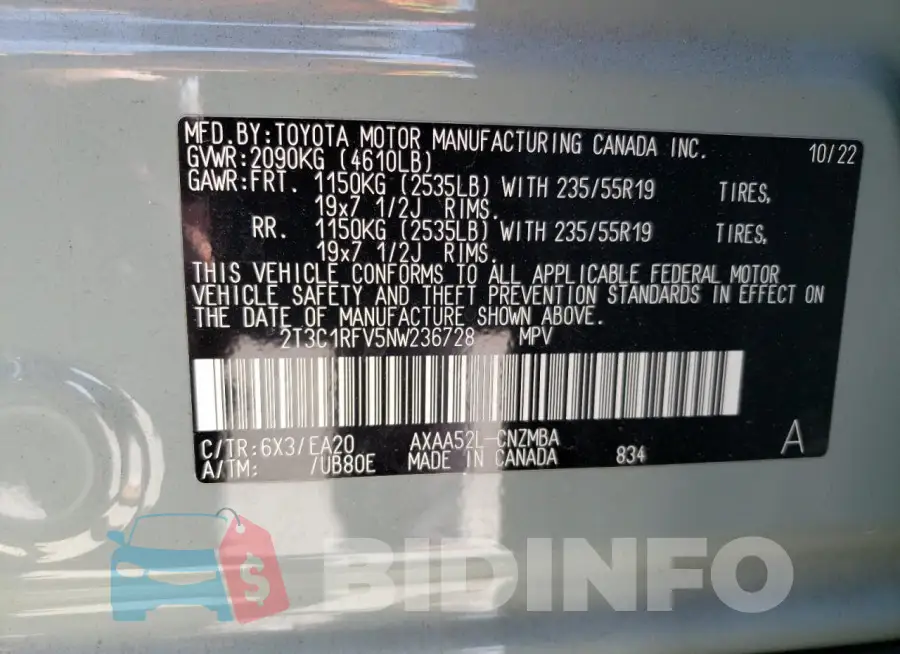 2T3C1RFV5NW236728 Photo# 13