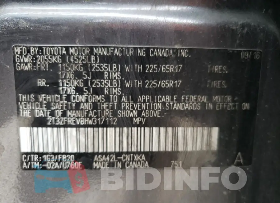 2T3ZFREV8HW317112 Photo# 12