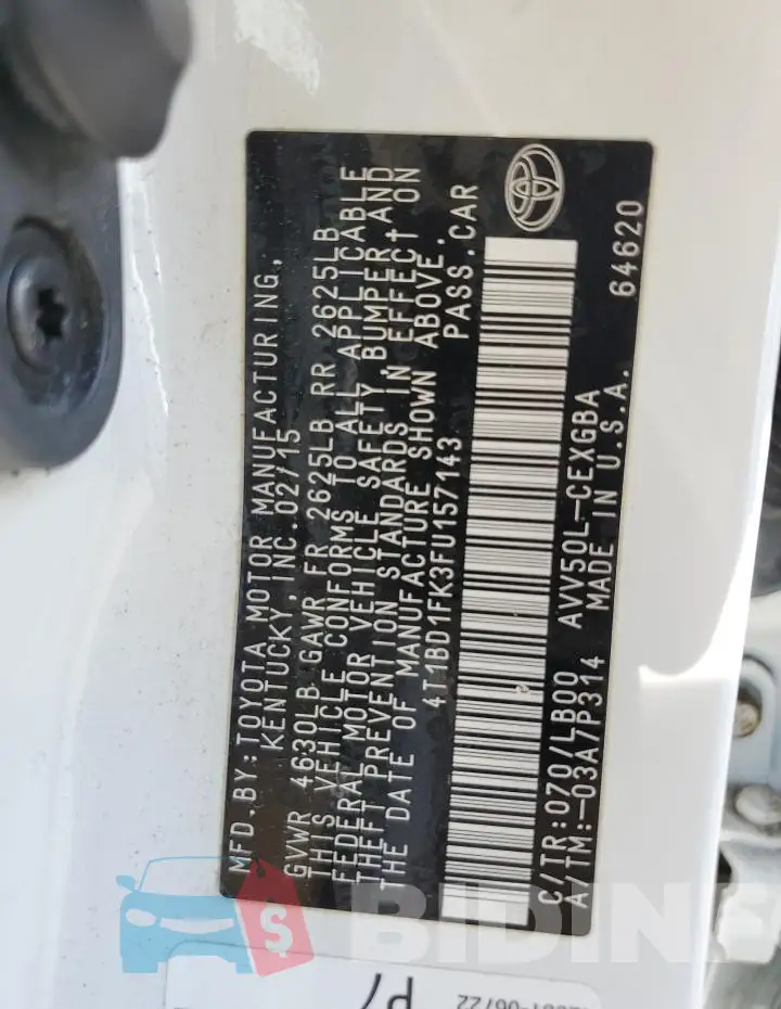 4T1BD1FK3FU157143 Photo# 12