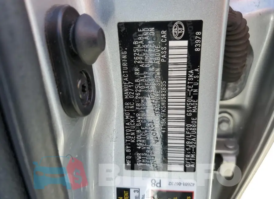 4T1BK1FK5HU583635 Photo# 12