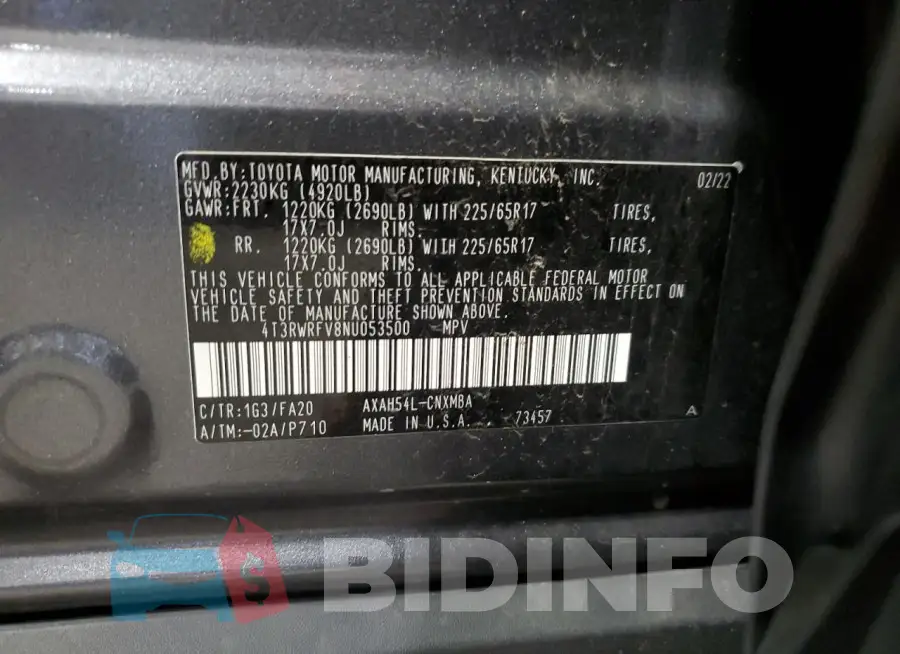 4T3RWRFV8NU053500 Photo# 12
