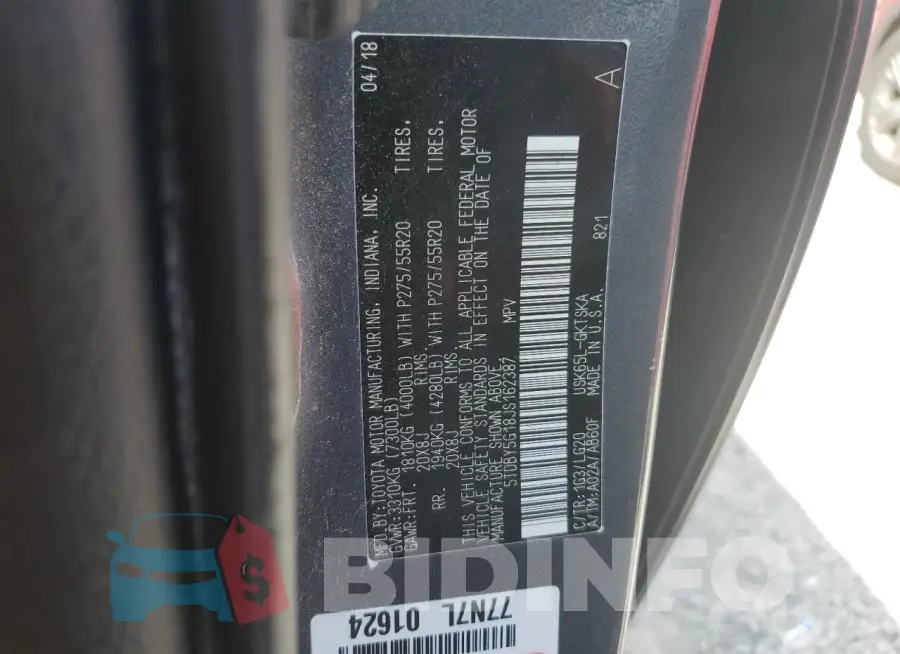 5TDBY5G18JS162387 Photo# 13