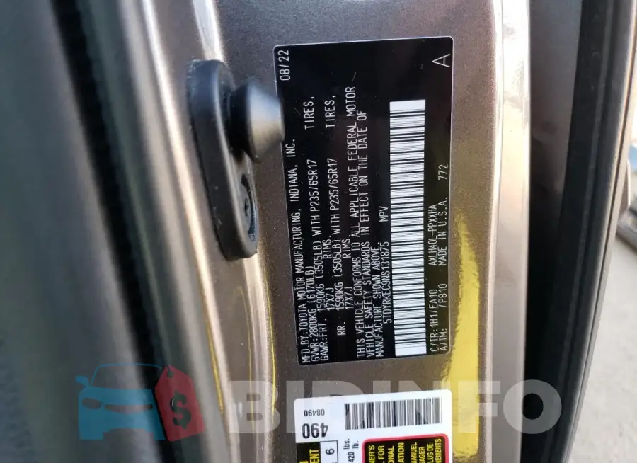 5TDYRKEC9NS131875 Photo# 14