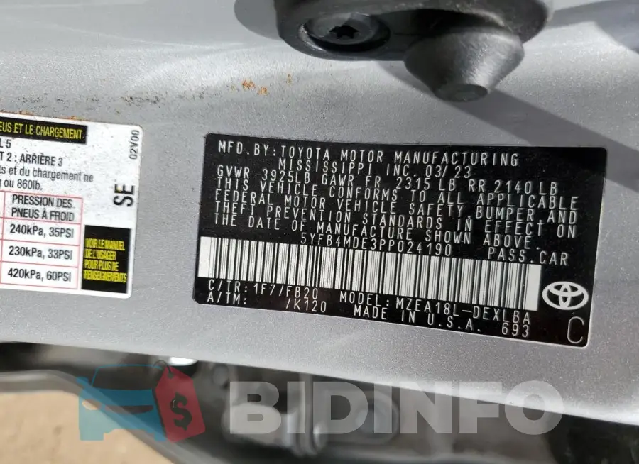 5YFB4MDE3PP024190 Photo# 12