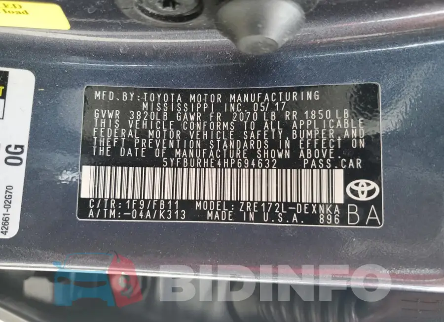 5YFBURHE4HP694632 Photo# 13