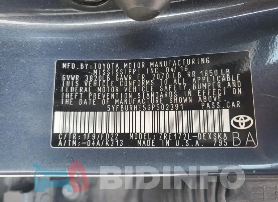 5YFBURHE5GP502391 Photo# 12