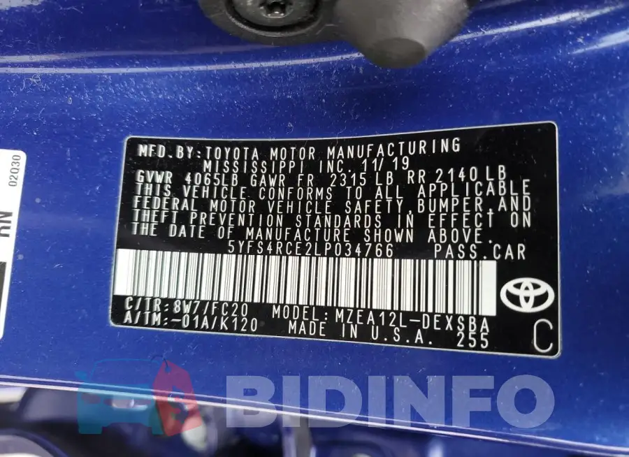 5YFS4RCE2LP034766 Photo# 12