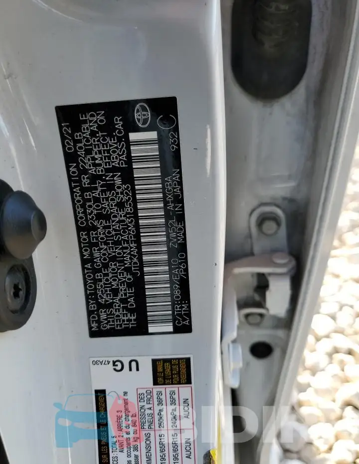 JTDKAMFP6M3185323 Photo# 12