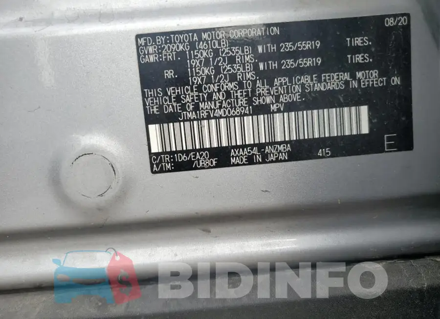 JTMA1RFV4MD068941 Photo# 12