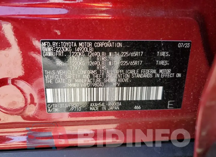 JTMMWRFV4PD198043 Photo# 13