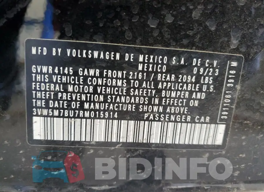 3VW5M7BU7RM015914 Photo# 13