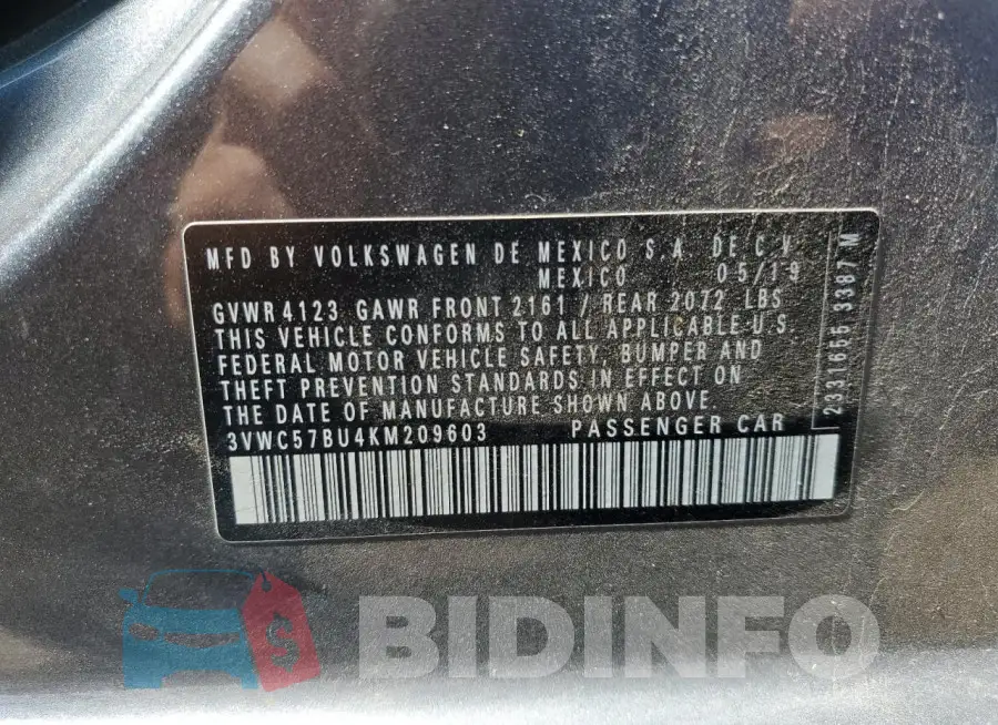 3VWC57BU4KM209603 Photo# 12