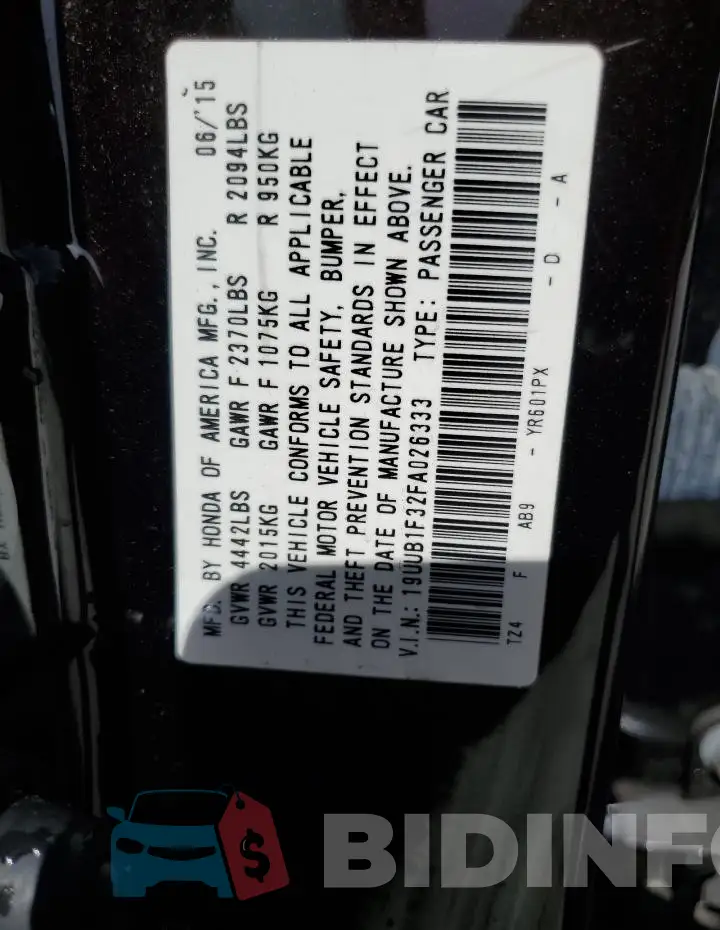 19UUB1F32FA026333 Photo# 12