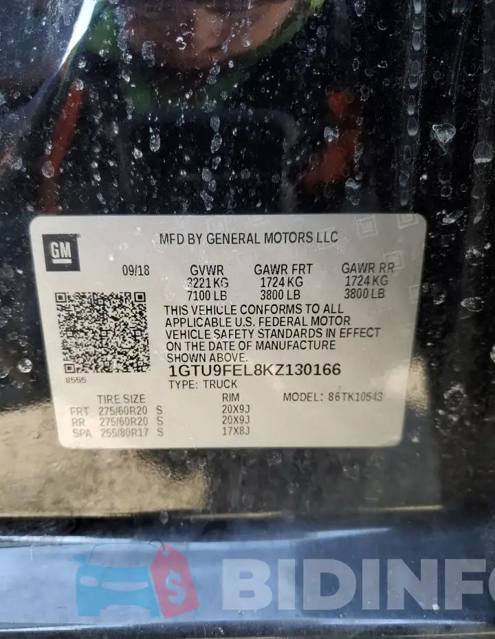 1GTU9FEL8KZ130166 Photo# 12
