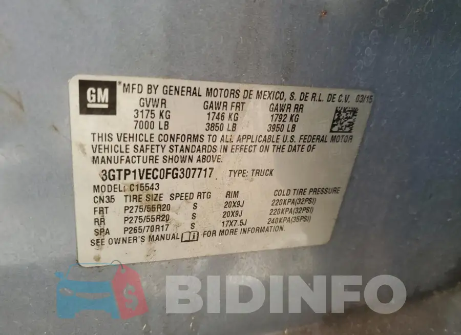 3GTP1VEC0FG307717 Photo# 12