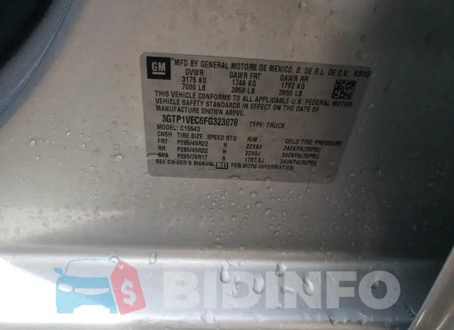 3GTP1VEC6FG323078 Photo# 12