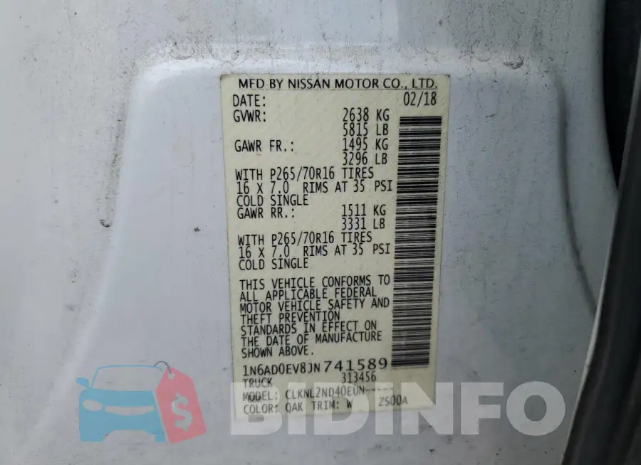1N6AD0EV8JN741589 Photo# 12