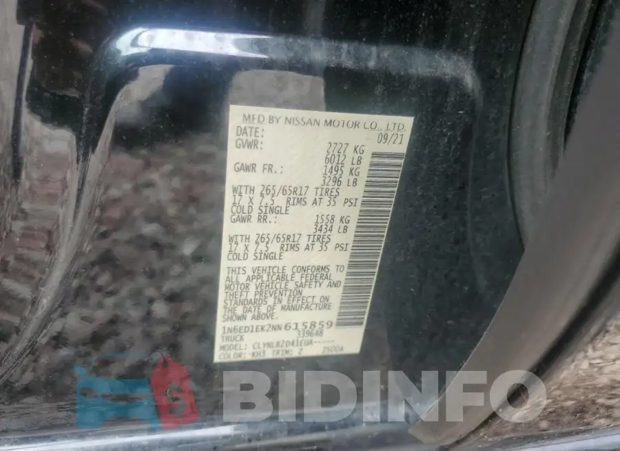 1N6ED1EK2NN615859 Photo# 13